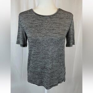 BANANA‎ REPUBLIC LUXESPUN Black White Striped Soft Short Sleeves T Shirt Top XS